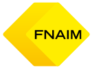 Logo de la FNAIM avec un fond jaune et le texte 'FNAIM' en noir.